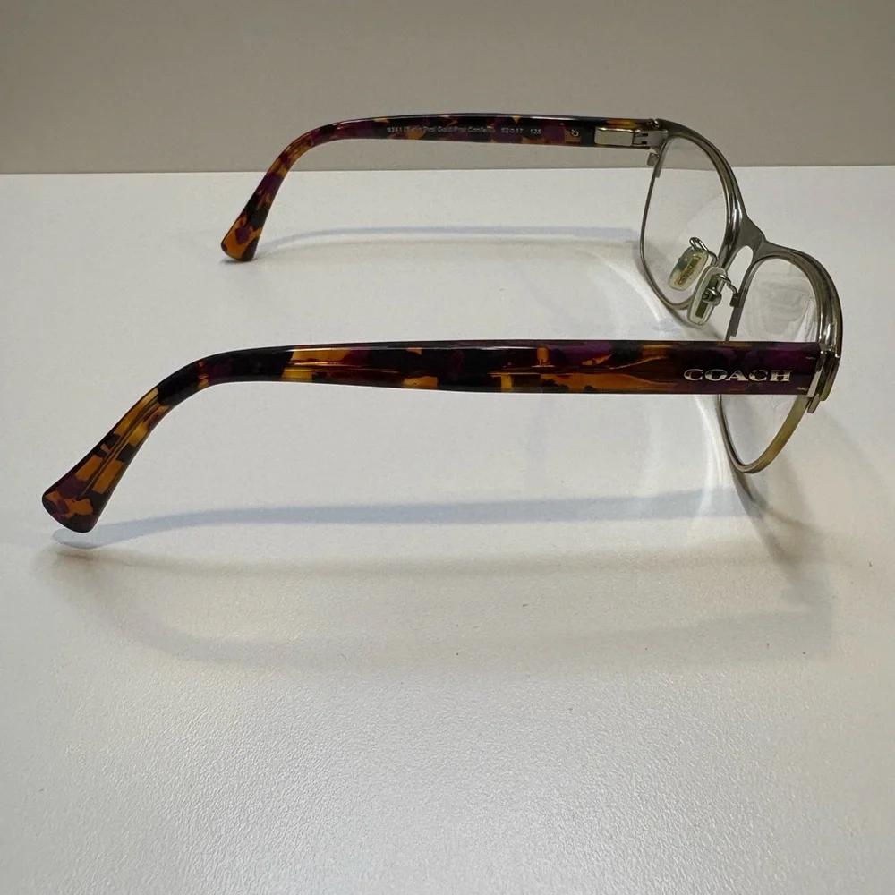 COACH EYEGLASSES 9241 (Satin Prpl‎ Gold/Prpl Confetti) 52•17•135 COACH GLASSES